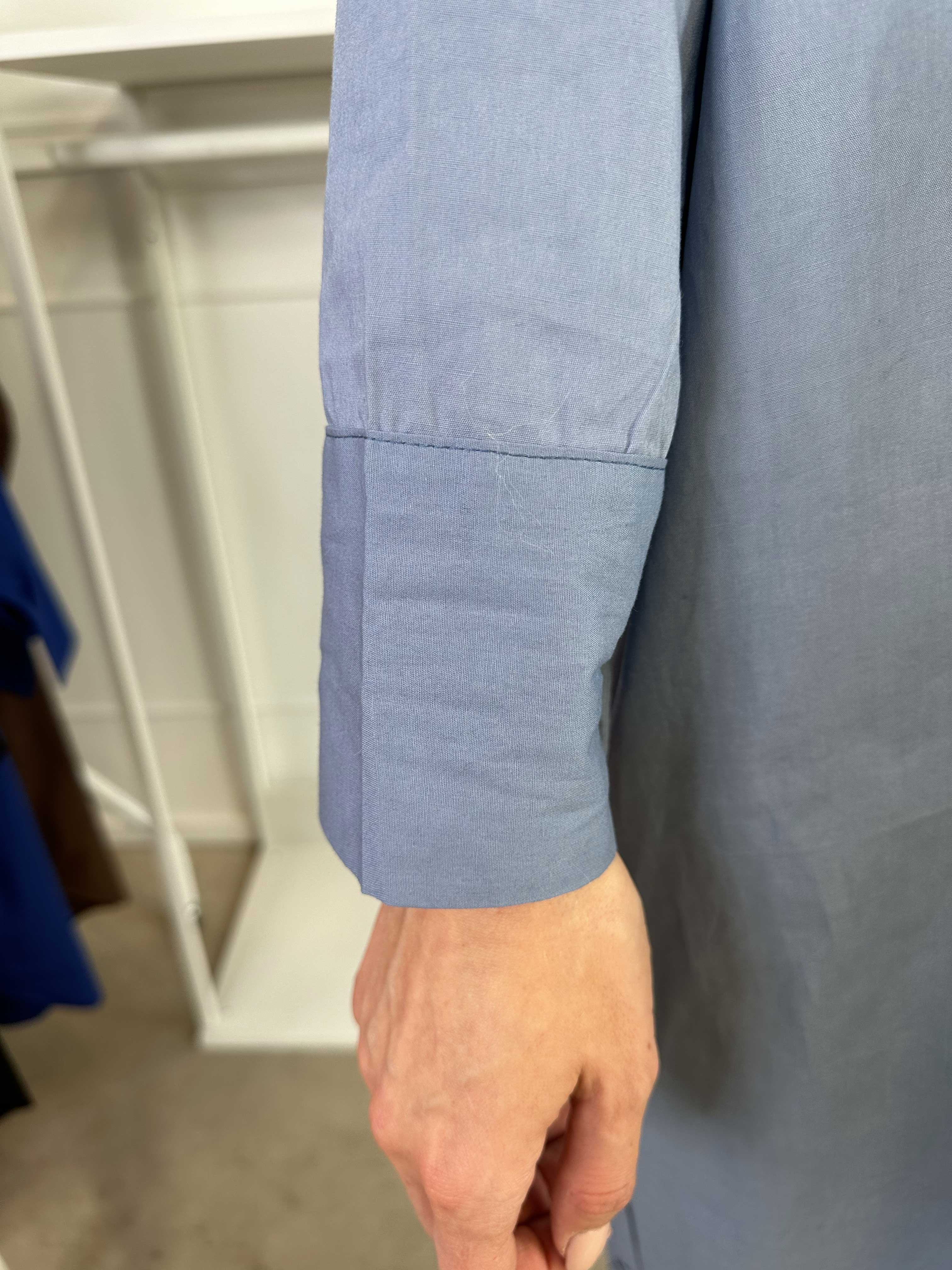 Ceylan - Lång enfärgad skjortklänning i bomull